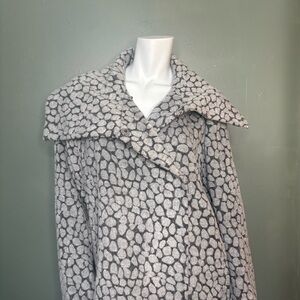 Ann Taylor Wool Blend Gray Patterned Women's Coat